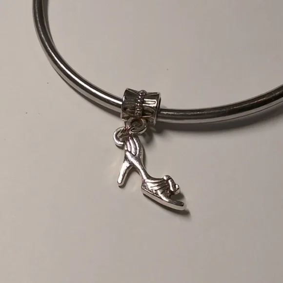 Silver High Heel Charm for Pandora Style Bracelet - Picture 1 of 2